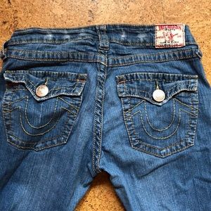 True Religion. Low rise. Slight flare